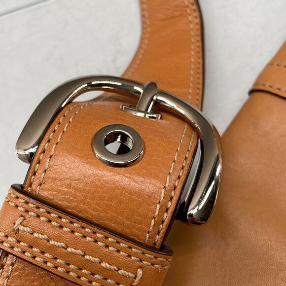 Coach Shoulder Bag Small Bamboo Tan Soho Flap Bag Leather Hobo W COA - Picture 9 of 13